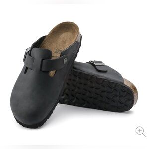 EUC Birkenstock Boston Oiled Leather Clogs - Black, Sz. W8-8.5